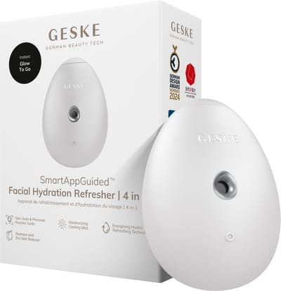 GESKE | SmartAppGuided™ Facial Hydration Refresher | 4 in 1 | Waterverstuiver | Gezichtsstomer | Waterspray | Face mist | Gezichtsreinigingsapparaat | Mist | Cosmetica | Natuurlijke glans