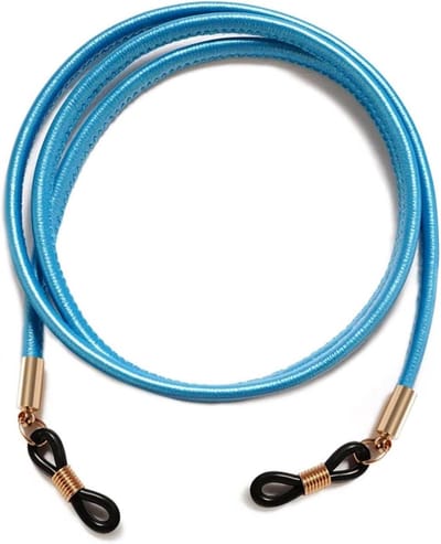 Brillenketting Leer - Ketting Bril - Veilig Bril - Univereel Pasvorm - 2 Stuks - Hemelsblauw
