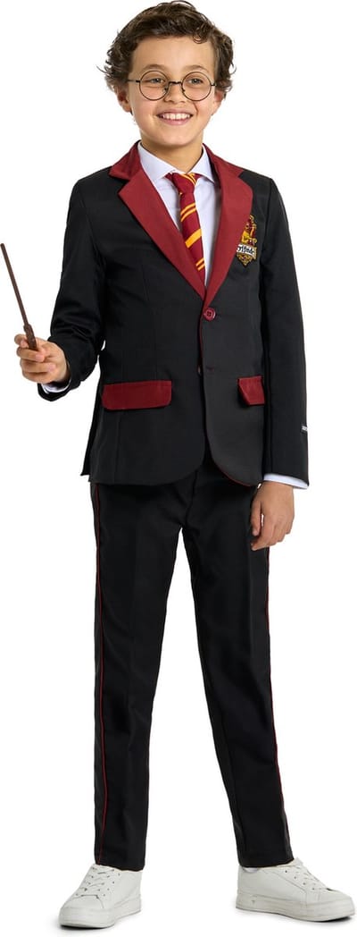 Suitmeister Harry Potter Gryffindor™ - Jongens Pak - Halloween Kostuum - Tovenaars Kostuum - Zwart - 4-6 jaar - Maat S