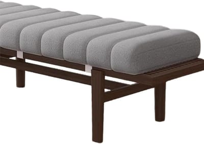 Bankkussen Rechthoekig - Zitkussen Bank - Buiten Zitten - Antislip Bodem - 30 x 130 cm - Grijs