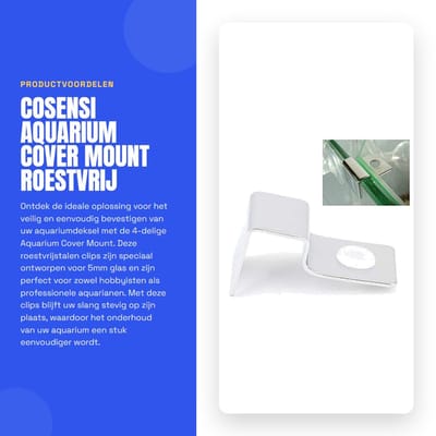 Dailygoods- Aquarium Cover Clips - 4-delige Set - Roestvrij Staal - 5 Verschillende Maten - Veilig in Gebruik - Houd Slang Vast