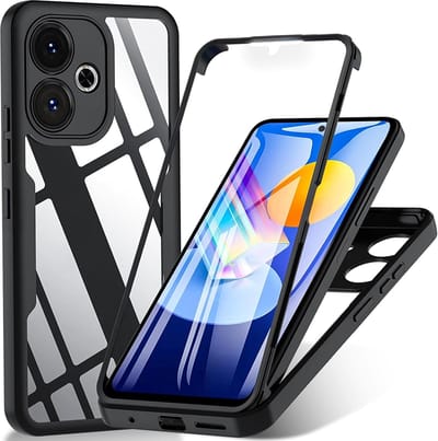 Hoesje geschikt voor Xiaomi Redmi 13 / Xiaomi Poco M6 4G - Techsuit ColorVerse 360 Case met Screenprotector - Zwart