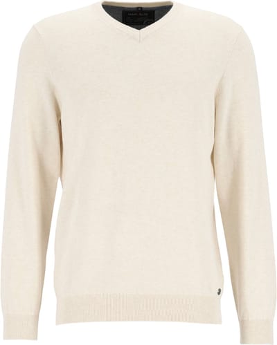 MARVELIS modern fit trui katoen - V-hals - ecru