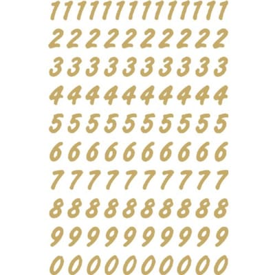 Etiket HERMA 4151 8mm getallen 0-9 goud op transparant 200 stuks