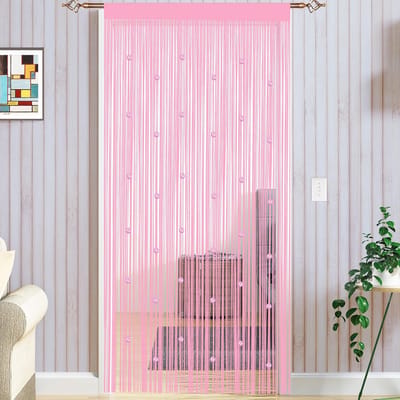 Kralengordijn voor deuren, vliegengordijn, insectenbescherming, voor balkondeur, deurgordijn, decoratief gordijn, 90 x 200 cm, roze