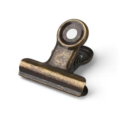 Dailygoods- Buldogclips Antiek Messing - 30 Stuks - Metalen Bindclips - Scharnierclips 2,5 cm - Perfect voor Kantoor en Keuken - Ideaal voor Ambachten