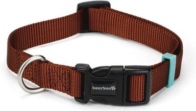 Nylon halsband lichtbruin 48-70cm
