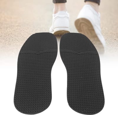 Dailygoody - Schoen Vervangende Rubber Zool - Anti Slip - Verhoogde Grain Rubber - Zwart - Slijtvaste Schoenen Zool - Perfect voor Platvoeten - Eén maat