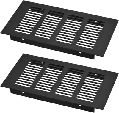 Ventilatierooster Rechthoekig - Ventilatieafdekking Aluminium - Kast Ventileren - Met Stofnet - 200 x 100 mm - Aluminium