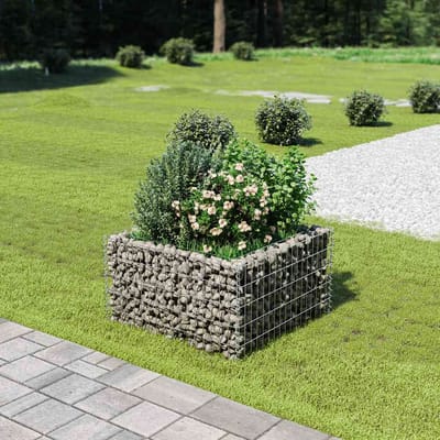 vidaXL - Gabion - plantenbak - verhoogd - 90x90x50 - cm - gegalvaniseerd - staal