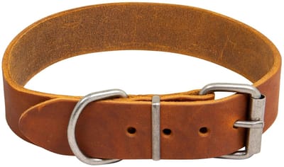 Animal Boulevard Ab30062 - Hals- En Leibanden - Hond - Ab Country Leather Hd Halsband Cognac-35mmx45-53cm - Maat: 35mmx45-53cm - 205308