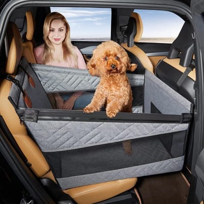 Honden autostoel - Hondenverhoger auto - Veilig reizen - Vergroot zitruimte - 56 x 56 x 40 cm - Grijs