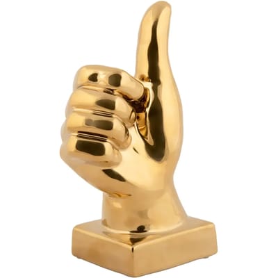 Present Time Ornament Okay - Goud - 11.5x8x20.8cm - Scandinavisch - Keramiek