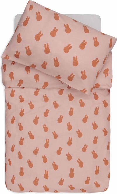 Jollein x Nijntje - Dekbedovertrek met sloop 100x140cm - Dekbed Ledikant, Dekbedovertrek Baby - Miffy Shadow Wild Rose