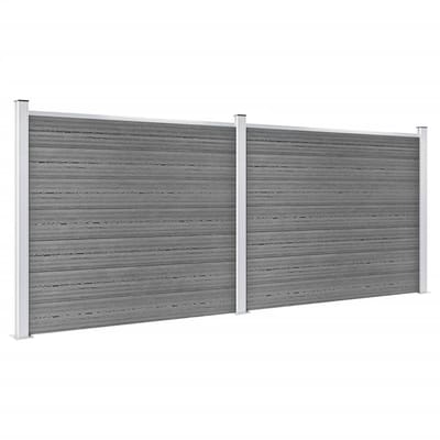 vidaXL - Schuttingpanelenset - 353x146 - cm - HKC - grijs