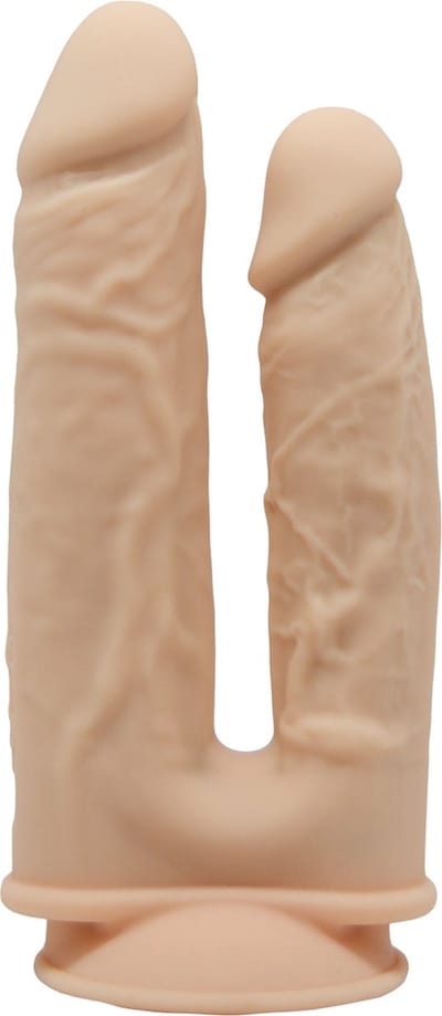 SILEXD - Vibrerende Dubbele Penetratie Dildo met Afstandsbediening - Lichte Huidskleur