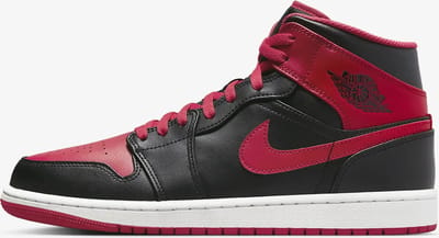Air Jordan 1 Mid Alternate Bred Heren Sneakers Zwart Vurig Rood Wit DQ8426-060 41 brown
