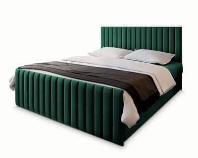 Boxspring ARION 140x200 cm met matras en topper, bedkasten - Groen