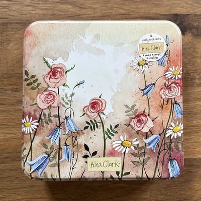 Alex Clark Floral Pinks Notecard Tin ~ Kaarten in blik afbeelding Rozen