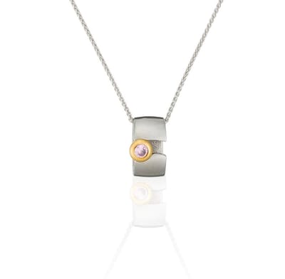 Orphelia HSG-017 - Ketting met hanger - Roestvrij staal / Zirkonium - 45 cm