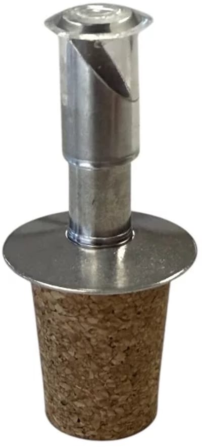 Olijfolie stopper van Perskurk met fraaie metalen schenktuit en afsluitdopje