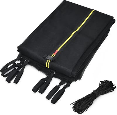 Trampoline springmat - Springmatten - Trampoline Veiligheidsnet Ø305cm, Vervangend UV-bestendig, Dubbele Rits, Geschikt voor 6 Paal, 180CM Hoogte, Zwart