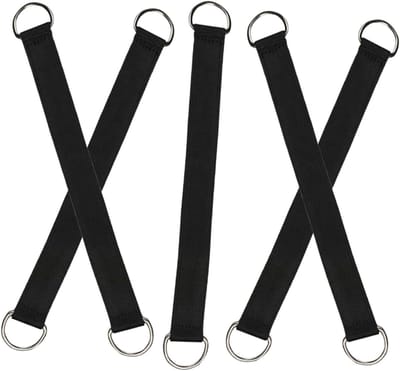 Hangmat Boomriemen - Schommel Touwen - Buiten Ontspannen - Roestvrij Staal Karabijnhaken - 5 Stuks - Zwart