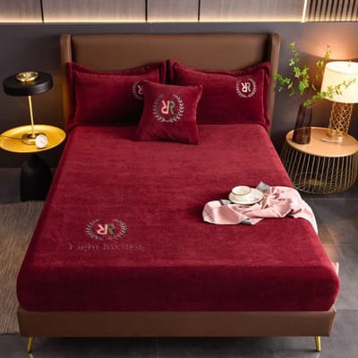 Drap-housse en peluche douce, flanelle solide, bande élastique, housse de protection de matelas, couvre-lit en velours 90x200cm