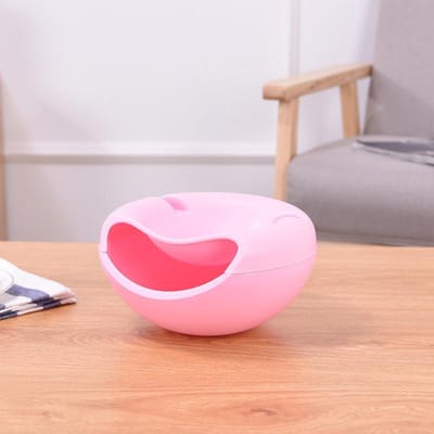 1 stuks Ronde Fruitschaal met Zonnebloempitten Afneembare Dubbellaagse Snoepschaal Silicone Voedselkwaliteit Opbergdoos white