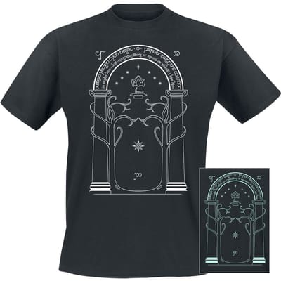 The Lord Of The Rings T-shirt - Moria - Doors Of Durin - Glow In The Dark - L tot 4XL - voor Mannen - zwart
