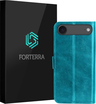 Hoesje Geschikt voor Apple iPhone Air - Luxe Bookcase - Walletcase Hoes - Portemonnee - Cover - Turquoise