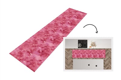 Keukenloper - Loper keuken - Patroon - Waterverf - Roze - 200x50 cm - Keukenloper vinyl