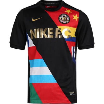 Nike Retro Casual Letter Print Ademend Voetbal Herdenkings T-shirt Korte Mouw Heren Tops Zwart 886873-012 XL red
