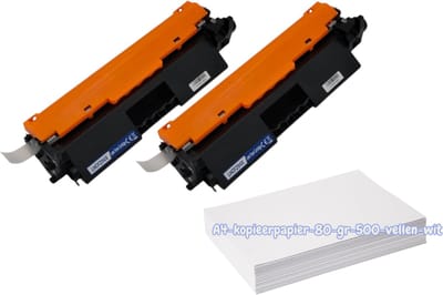 KATRIZ® huismerk toner 2x CF294X(HP94X) + Kopieerpapier-A4-80GR-500vellen-wit| Geschikt voor HP printer LaserJet Pro M118 / LaserJet Pro M118dw / LaserJet Pro MFP M148 / LaserJet Pro MFP M148dw / LaserJet Pro MFP M148fdw / LaserJet Pro MFP M149