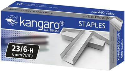 Kangaro nietjes 23/6 - 6mm - max 30 vel - 1000 stuks