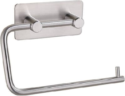 Sanimex - WC rolhouder - Toiletrolhouder - Zelfklevend - Zonder boren - Badkamer - Toilet - Zilver