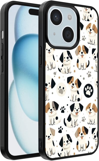 Smartphonica Telefoonhoesje geschikt voor iPhone 15 met honden opdruk - TPU backcover case dog design geschikt voor iPhone 15