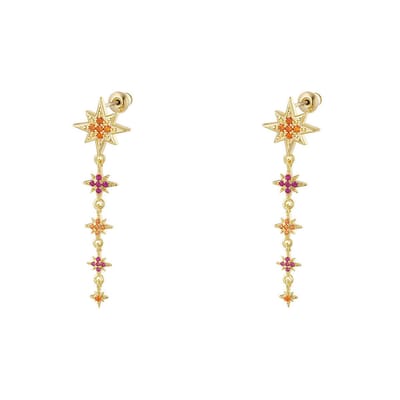 Oorhangers met Kleurvolle Zirkonia Ster – Levendig & Chic | Twinolo