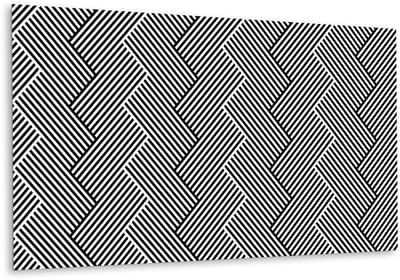 Tulup PVC Wandpaneel - Geometrische Lijnen Vinyl Wandpaneel - 100 cm x 50 cm - Zwart en wit Wandpaneel Zelfklevend - 1 stuk - Vinyl Wandbekleding - Geometrisch Wandbekleding - Wandpaneel PVC - Plaktegels Keuken en Badkamer