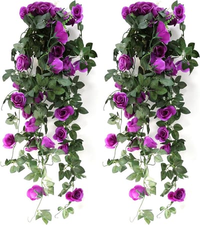 Prachtige 90CM Nepplant met Neprozen en Klimop voor Buiten en Binnen - Perfect voor Bruiloften en Terrassen - Paars Decoratie