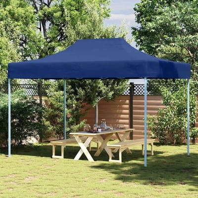 Opvouwbare partytent - Feesttent tuinpaviljoen - Buitenfeesten organiseren - Stabiel gepoedercoat frame - 3 x 4 meter - Blauw