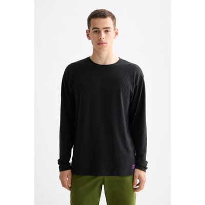 Scotch & Soda Relaxed Fit Jacquard Knit T-shirt Anthracite Taglia: S | Maglie a manica lunga Outlet | Uomo