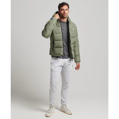 Superdry Jas Hooded Sports Puffer M5011212a Dusty Olive Gkw Mannen Maat - S