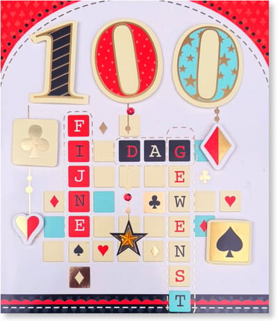 Maxi Kaart - 100 Jaar Felicitatie Wenskaart - 21x25cm - XL Verjaardag Wenskaart - Leeftijd Kaart Inclusief Envelop