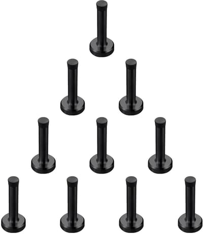 Deurstopper Set - Deurvastzetter - Deur Beschermen - Met Rubberen Bumper - 10 Stuks 9.5 cm - Zwart
