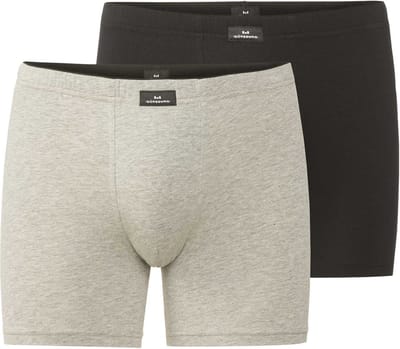 Götzburg heren 2P long boxers basic zwart & grijs