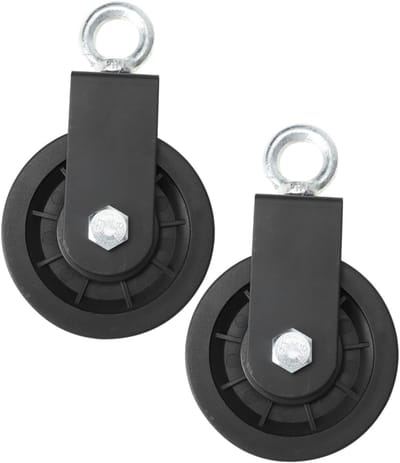 Kabel Katrolwiel - Fitness Pulley - Thuis Gym - Stille Lagers - 15.5 cm Lengte - Zwart