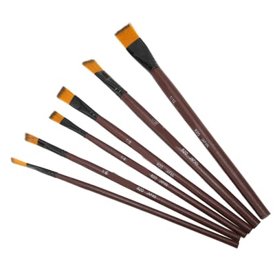 6 Stuks Olieverfkwasten Set Aquarelverfkwasten Bodypainting Make-upkwasten voor Halloween black