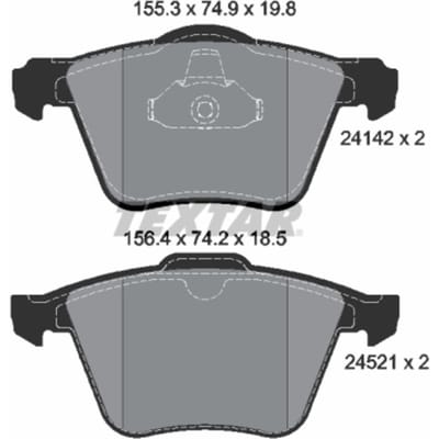 Remblokset TEXTAR 2414201, voor
