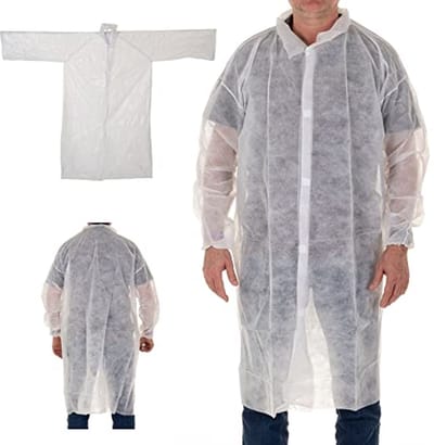 Ademende Wegwerpjas Maat XL - 10 Stuks - Hygiënische Kleding voor Diverse Toepassingen